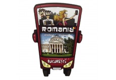 Magnet lemn autobuz turistic Ateneul Român
